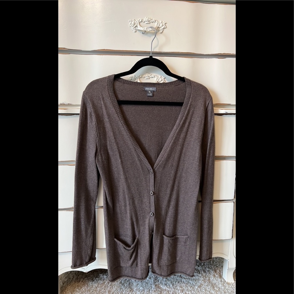 Eddie Bauer size medium brown cardigan